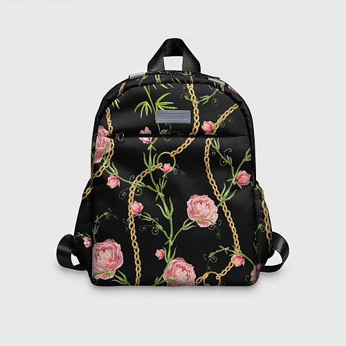 Детский рюкзак Versace Золотая цепь и розы / 3D-принт – фото 1