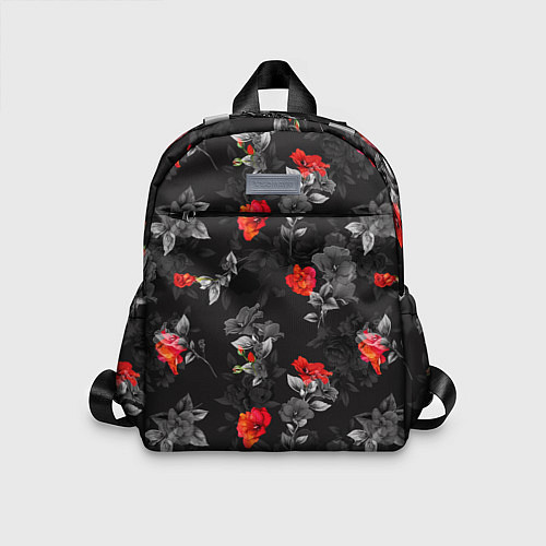 Детский рюкзак Красные цветы / 3D-принт – фото 1