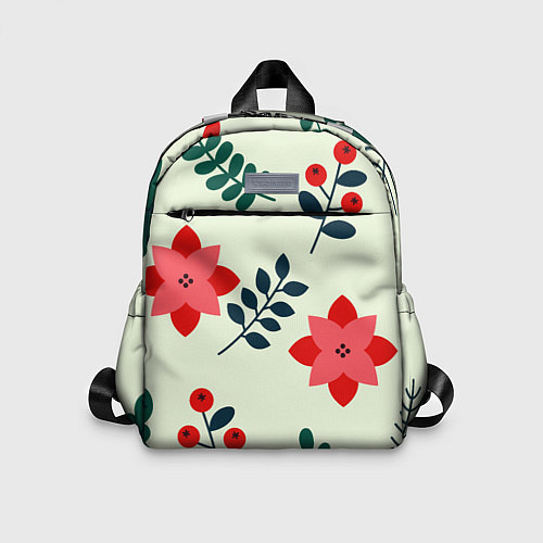 Детский рюкзак Цветы, ягоды, листья / 3D-принт – фото 1