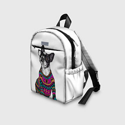 Детский рюкзак Мопс Хипстер, цвет: 3D-принт — фото 2