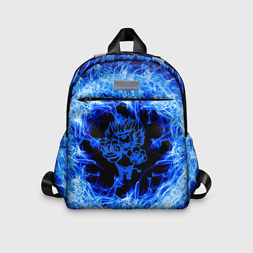 Детский рюкзак Лев в синем пламени / 3D-принт – фото 1