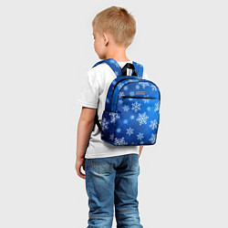 Детский рюкзак Новый Год Снежинки, цвет: 3D-принт — фото 2