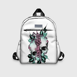 Детский рюкзак Череп с японскими цветами