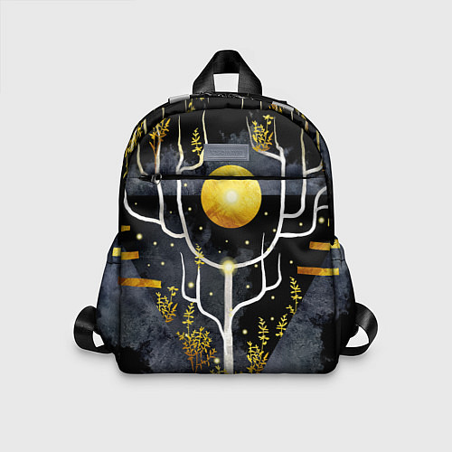Детский рюкзак Графит и золото: дерево жизни / 3D-принт – фото 1