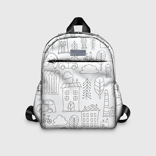 Детский рюкзак Нарисованный город / 3D-принт – фото 1