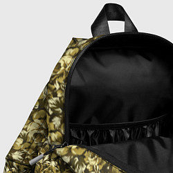 Детский рюкзак Золотой камуфляж из роз, цвет: 3D-принт — фото 2