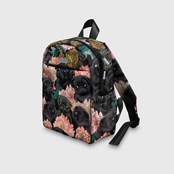 Детский рюкзак Мопсы и Цветы, цвет: 3D-принт — фото 2