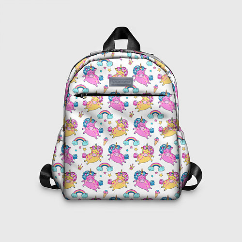 Детский рюкзак Цветные Единорожки Паттерн / 3D-принт – фото 1