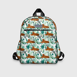 Детский рюкзак Цветы и Тигр Паттерн, цвет: 3D-принт