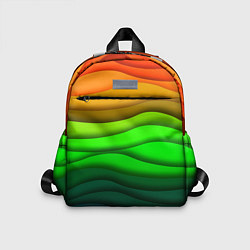 Детский рюкзак Цветные волны, цвет: 3D-принт