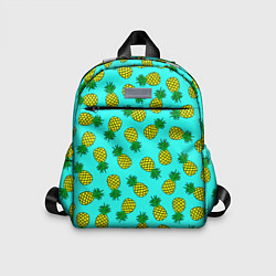 Детский рюкзак Ананасы аква, цвет: 3D-принт