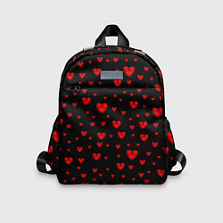 Детский рюкзак Красные сердца, цвет: 3D-принт