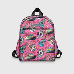 Детский рюкзак День Мёртвых узор из черепов, цвет: 3D-принт
