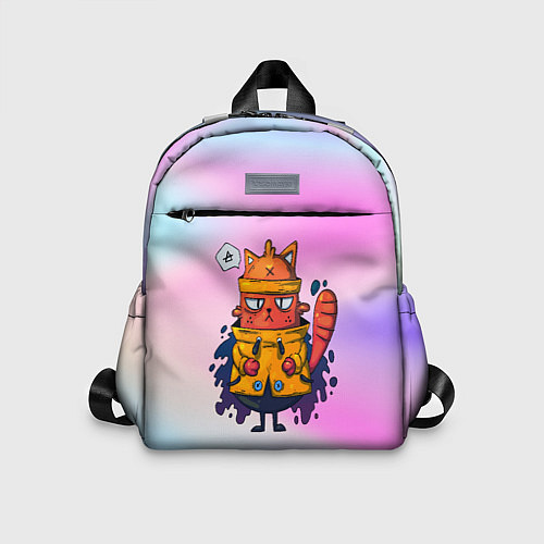Детский рюкзак Кот в желтом дождевике / 3D-принт – фото 1