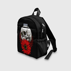 Детский рюкзак Череп и Красный Цветок Skull, цвет: 3D-принт — фото 2
