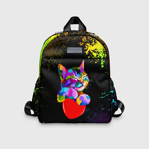 Детский рюкзак РАДУЖНЫЙ КОТИК RAINBOW KITTY / 3D-принт – фото 1