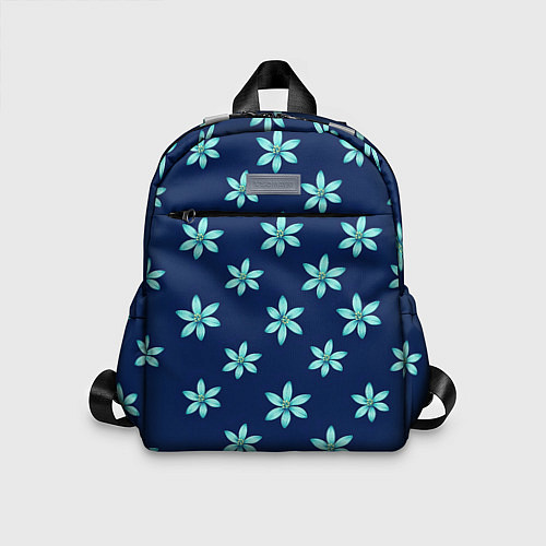 Детский рюкзак Цветы Голубые / 3D-принт – фото 1