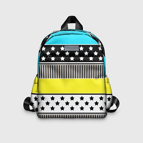 Детский рюкзак Неоновый яркий полосатый узор / 3D-принт – фото 1
