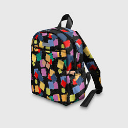 Детский рюкзак Заплатки на черном фоне, цвет: 3D-принт — фото 2