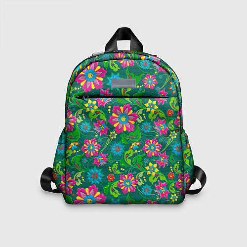 Детский рюкзак Поле разноцветных цветков / 3D-принт – фото 1
