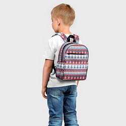 Детский рюкзак Этнический красно-синий узор, цвет: 3D-принт — фото 2