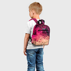 Детский рюкзак Бежево-малиновый абстрактный, цвет: 3D-принт — фото 2