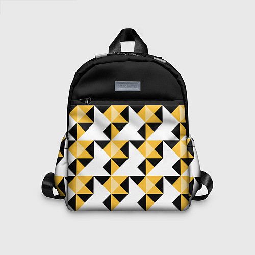 Детский рюкзак Черно-желтый геометрический / 3D-принт – фото 1