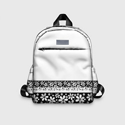 Детский рюкзак Черно-белый цветочный принт