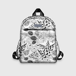 Детский рюкзак Черно-белый узор Тропики, цвет: 3D-принт