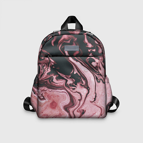Детский рюкзак Розовые Разводы С черными / 3D-принт – фото 1