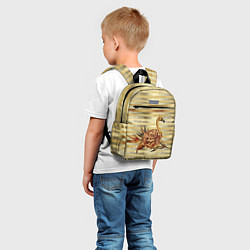 Детский рюкзак Золотой фламинго и цветок, цвет: 3D-принт — фото 2