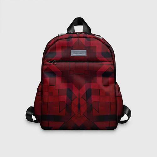 Детский рюкзак Темно-красный геометрический / 3D-принт – фото 1