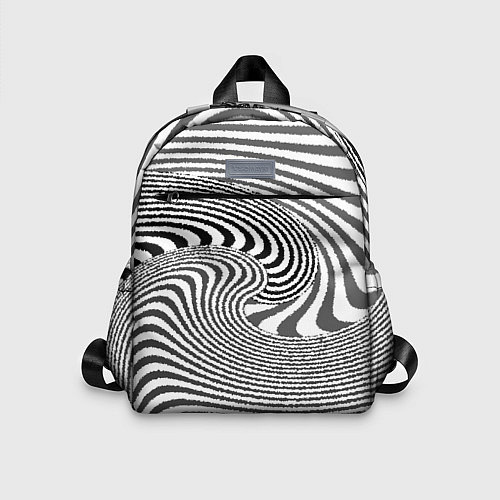 Детский рюкзак Черно белый мозаичный узор / 3D-принт – фото 1