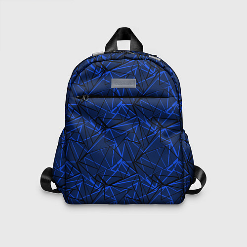 Детский рюкзак Черно-синий геометрический / 3D-принт – фото 1