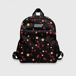 Детский рюкзак Блестящие звезды на черном, цвет: 3D-принт