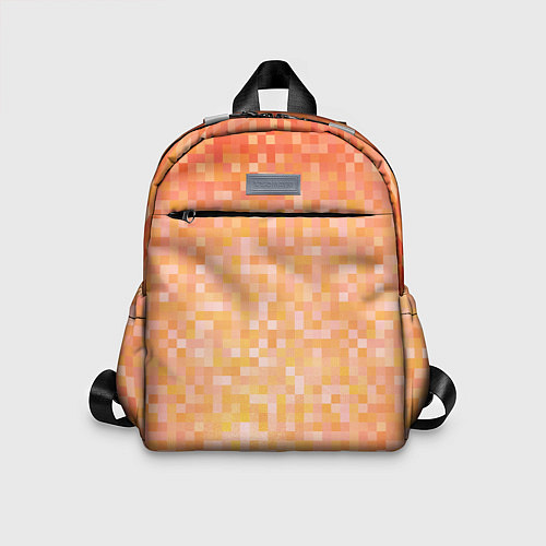 Детский рюкзак Оранжевая пиксель абстракция / 3D-принт – фото 1