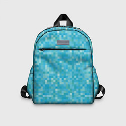 Детский рюкзак Бирюзовая пиксель абстракция, цвет: 3D-принт