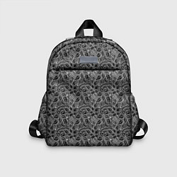 Детский рюкзак Черно-белый ажурный узор, цвет: 3D-принт