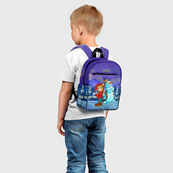 Детский рюкзак Тигр и снеговик Новогодние, цвет: 3D-принт — фото 2