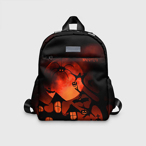 Детский рюкзак Красная луна на Хэллоуин / 3D-принт – фото 1
