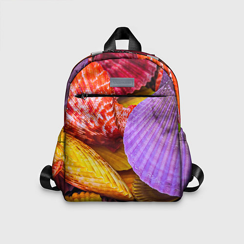 Детский рюкзак Разноцветные ракушки multicolored seashells / 3D-принт – фото 1