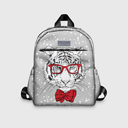 Детский рюкзак Белый тигр с красным бантом, цвет: 3D-принт