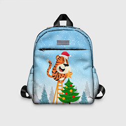 Детский рюкзак Тигр украшает новогоднюю елку, цвет: 3D-принт