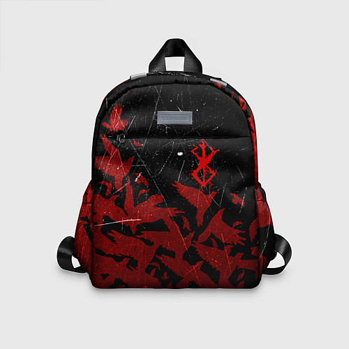 Детский рюкзак БЕРСЕРК КЛЕЙМО ЛОГО СТАЯ ВОРОН, RED CROW / 3D-принт – фото 1