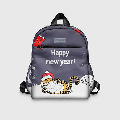 Детский рюкзак Happy New Year 2022 Тигр / 3D-принт – фото 1