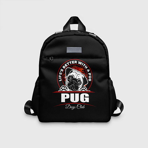 Детский рюкзак Мопс Pug / 3D-принт – фото 1