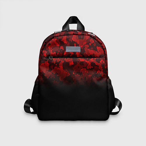 Детский рюкзак BLACK RED CAMO RED MILLITARY / 3D-принт – фото 1