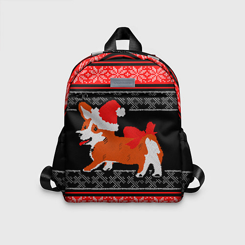 Детский рюкзак Новогодний корги Новый Год / 3D-принт – фото 1
