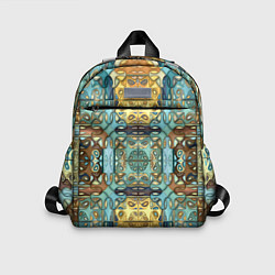 Детский рюкзак Коллекция Фрактальная мозаика Желто-голубой, цвет: 3D-принт