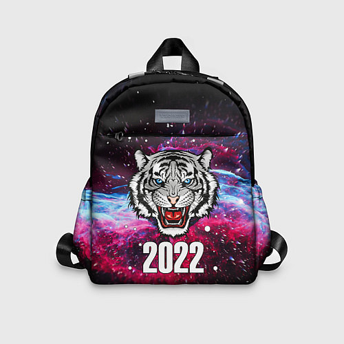 Детский рюкзак ЧЁРНЫЙ ТИГР НОВЫЙ ГОД 2022 GRAY TIGER NEW YEAR / 3D-принт – фото 1